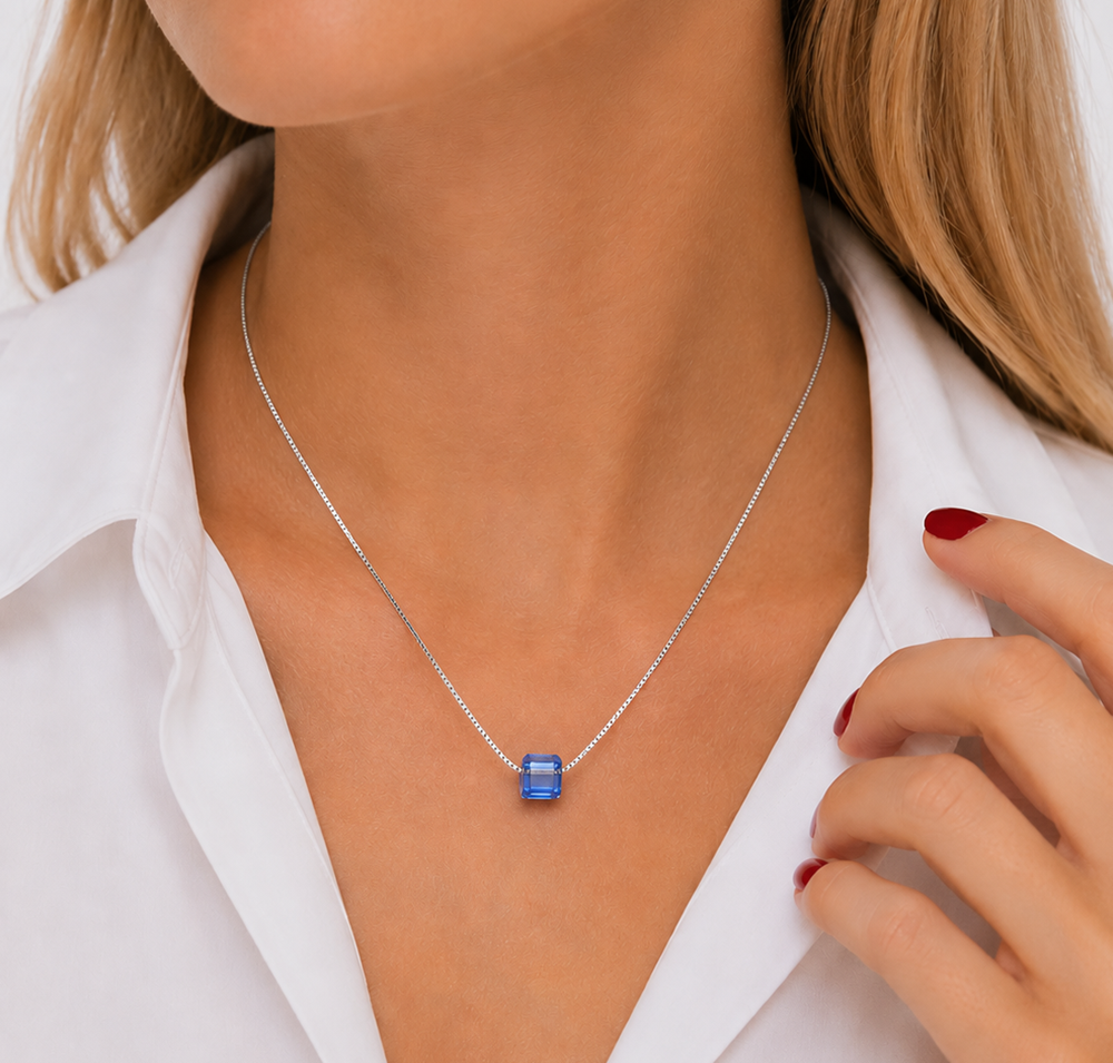 Collar Lily Azul - Avant Cristal Swarovski Elements 4A10AZ - Imagen 2